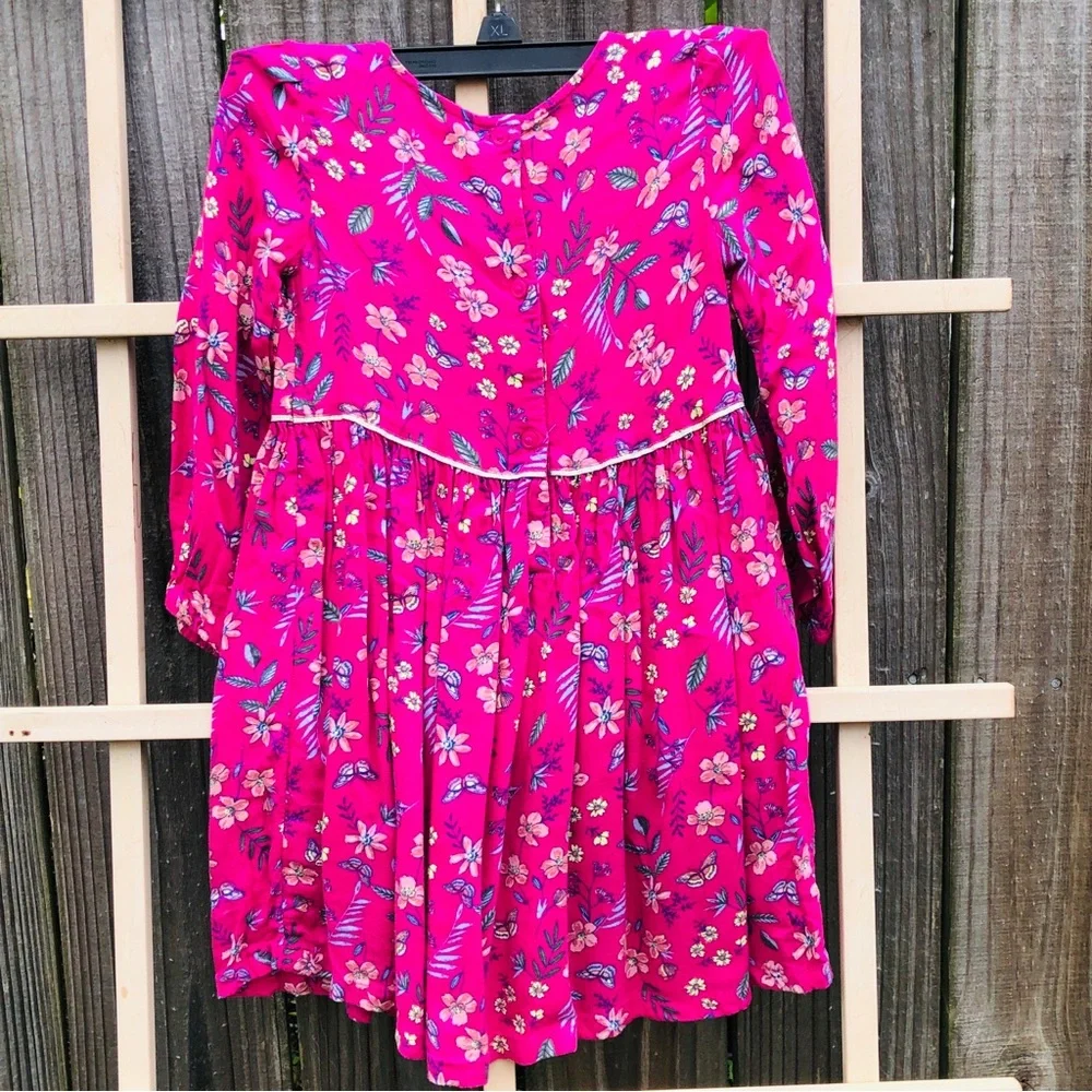OSH KOSH B'GOSH Little Girls 4T L/S Dress Dainty Flowers